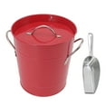 Ice Bucket Round With Ice Shovel Galvanized Sheet Plastic Beer Chiller ice-bucket-round-with-ice-shovel-galvanized-sheet-plastic-beer-chiller