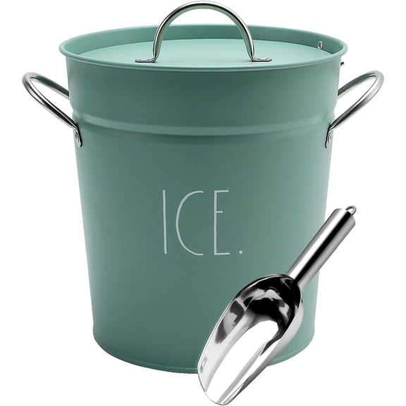 Ice Bucket with Scoop - Stainless Steel Bucket with Handle, Lid and Ice Scooper - 4 Qt. Storage Bin for Ice Cubes for Bars, Parties, Backyard Barbeques, Picnics, and Camping