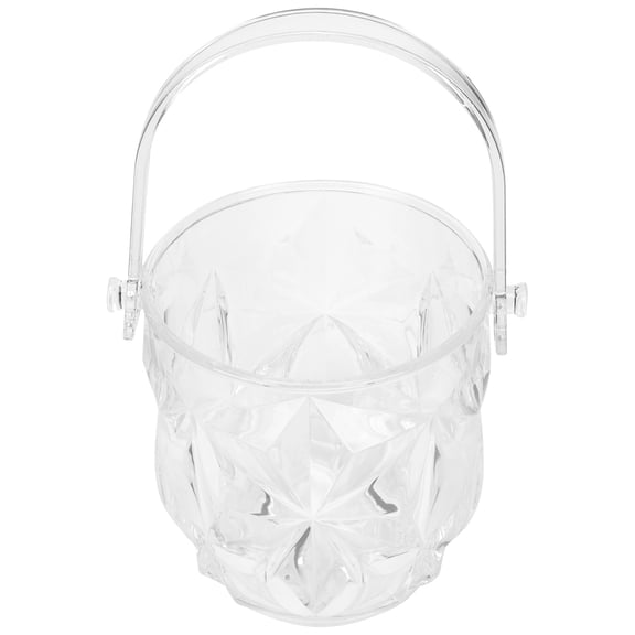 FUEENIRVA Portable Clear Plastic Ice Bucket for Wine, Beer, Snacks - Transparent Cooler Container