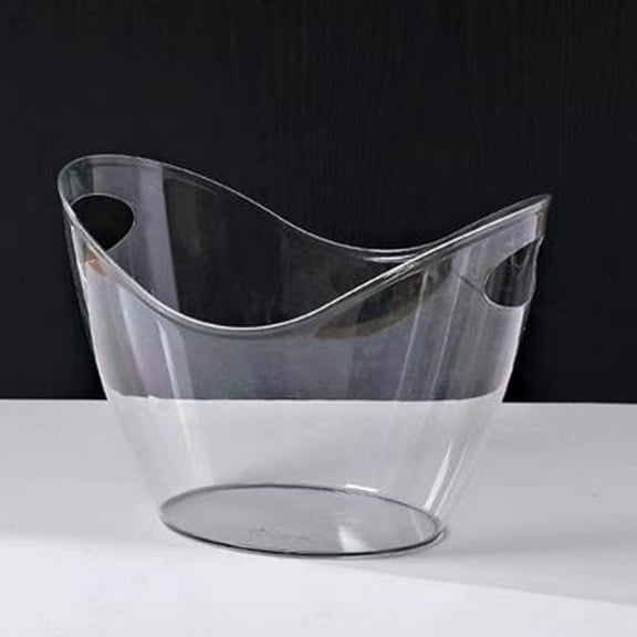 Ice Bucket Wine Bucket, Clear Acrylic Plastic Tub for Drinks and Parties, Big Square Party Beverage Tub, High-Transparent Large Capacity Ice Bucket - 27.5x19.5cm, PVC Material