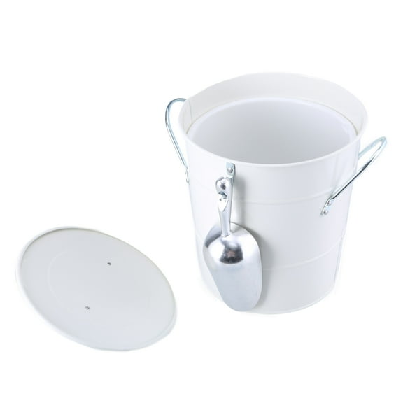 Ice Bucket with Shovel and Lid Metal Drink Coolers Wine Bucket Beverage Tub for Parities, Campings, Outdoor