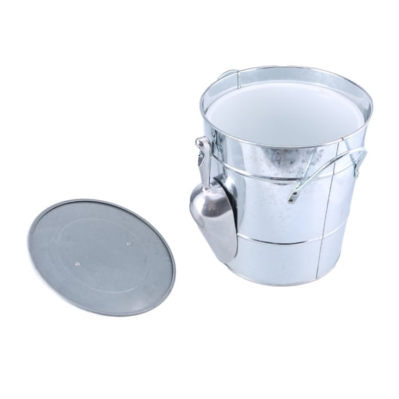 Ice Bucket with Shovel and Lid Metal Drink Coolers Wine Bucket Beverage Tub for Parities, Campings, Outdoor