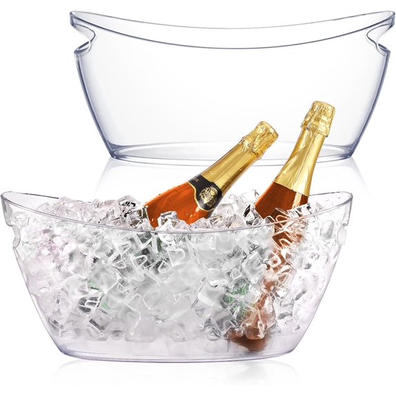 Ice Buckets for Parties, 2pcs Champagne Beverage, Drinks Buckets Tub for Cocktail Bar, 5.5L Ice Bucket for Christmas Party(16.5 * 7.3 * 6.8inch)