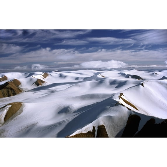 Ice Cap And Nunataks British Empire Range Quttinirpaaq National Park Ellesmere Island Nunavut Poster Print