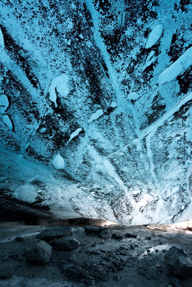 Ice Cave Inside The Clear Creek Glacier Chugach State Park Southcentral Alaska Autumn Canvas Art - Carl R Battreall Design Pics (24 x 38)