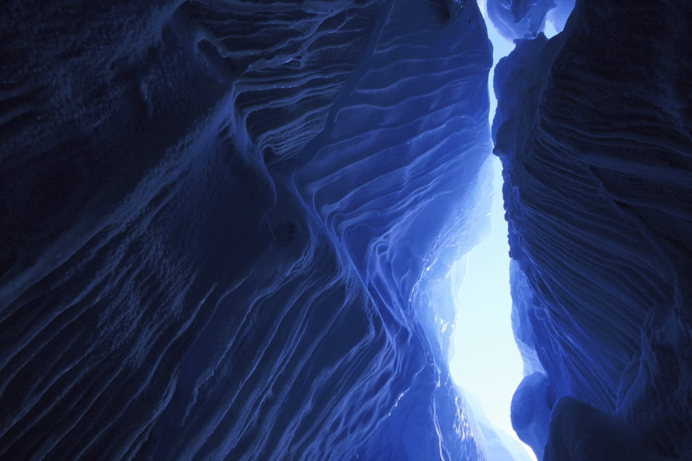 Ice Cave Spencer Glacier Kenai Peninsula Winter Ak Canvas Art - Calvin Hall Design Pics (34 x 22)