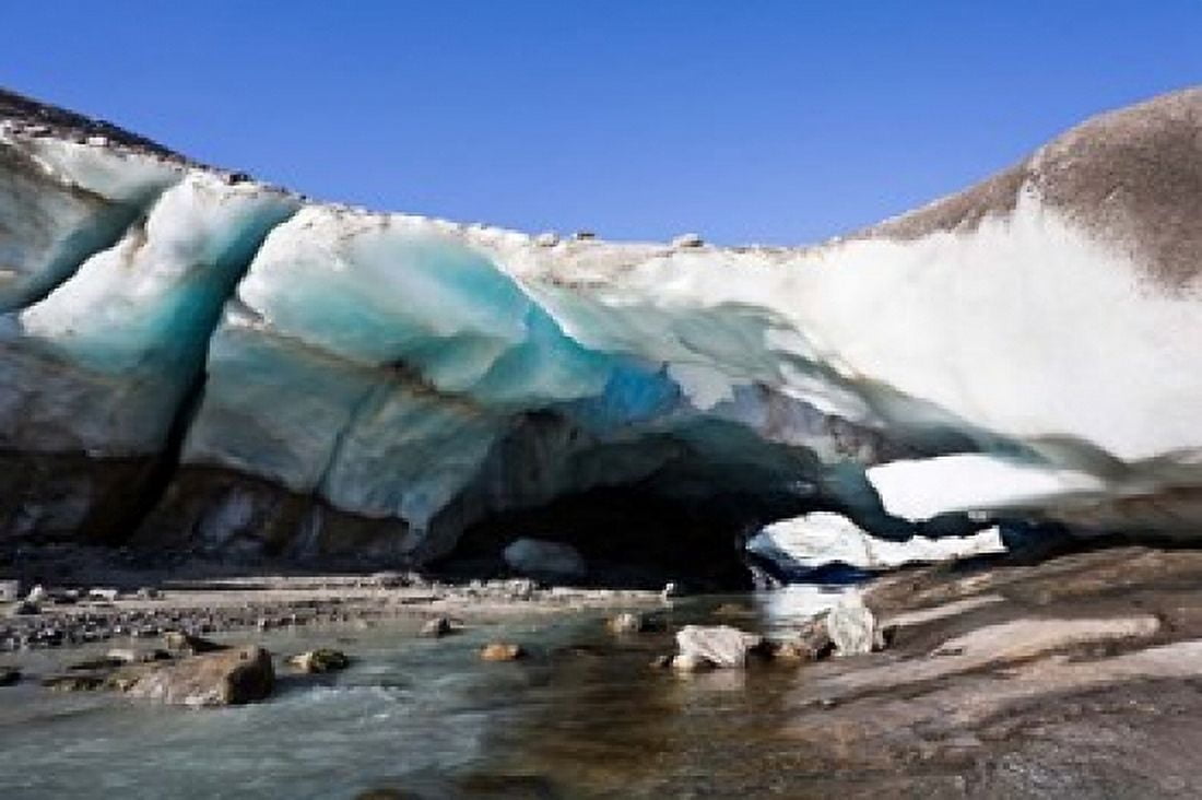 Ice Cave in the Glacier of Schlatenkees Canvas Art - Martin Zwick DanitaDelimont (29 x 19)