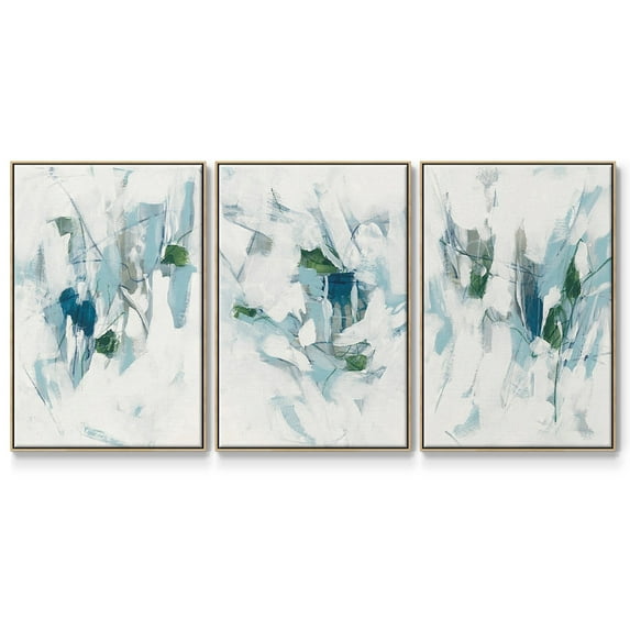 Ice Cavern I - Framed Premium Gallery Wrapped Canvas L Frame 3 Piece Set - Ready to Hang