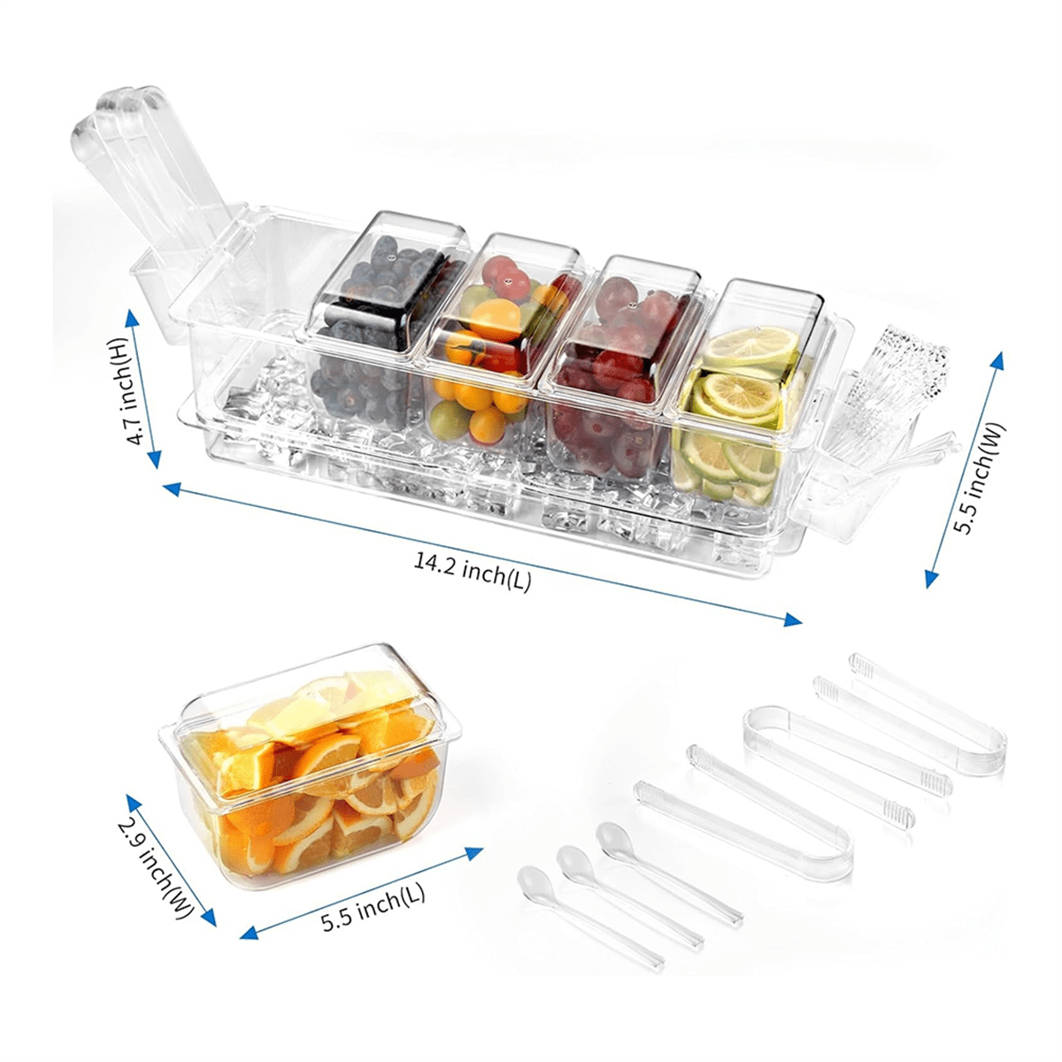 Ice Chilled Condiment Organizer with Detachable Ice Box&Hanging Side ...