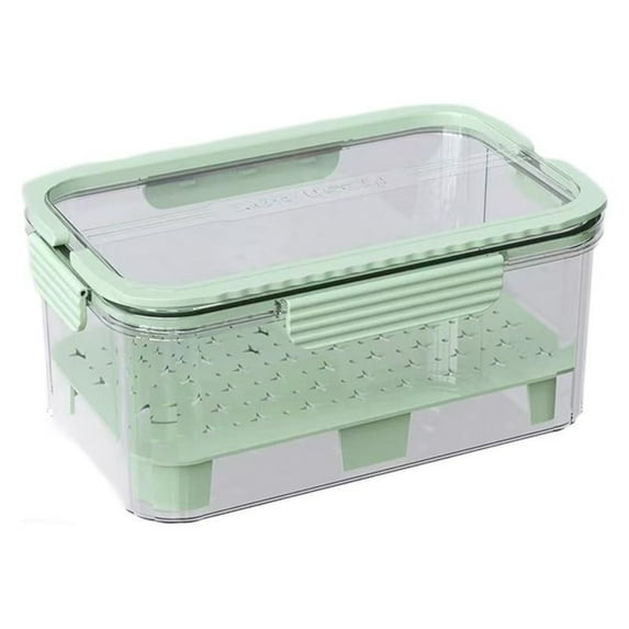 Ice Chilled Snackle Box with Ice Pack - Portable Food Storage Container for Fruits & Veggies, Airtight Cooler Tray with Lid & Handle for Camping, Picnics, Fridge & Outdoor Use
