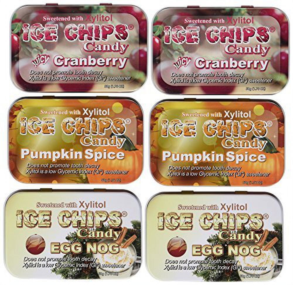 Ice Chips Holiday Pack Includes Pumpkin Spice, Egg Nog, Cranberry