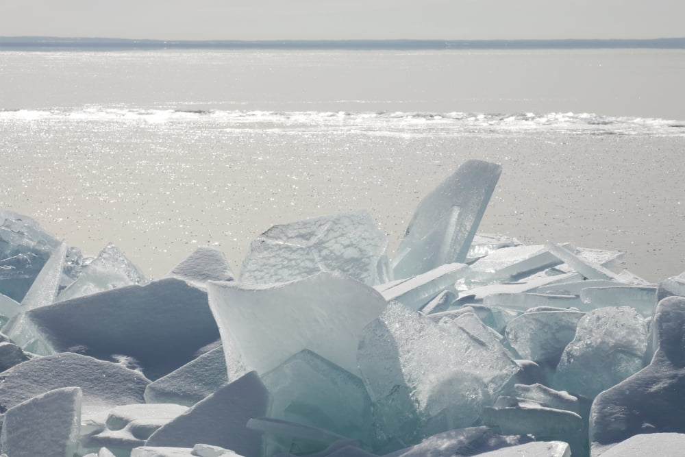 Ice Chunks On The Shores Of Lake Superior Ontario Canada Canvas Art - Susan Dykstra Design Pics (19 x 13)