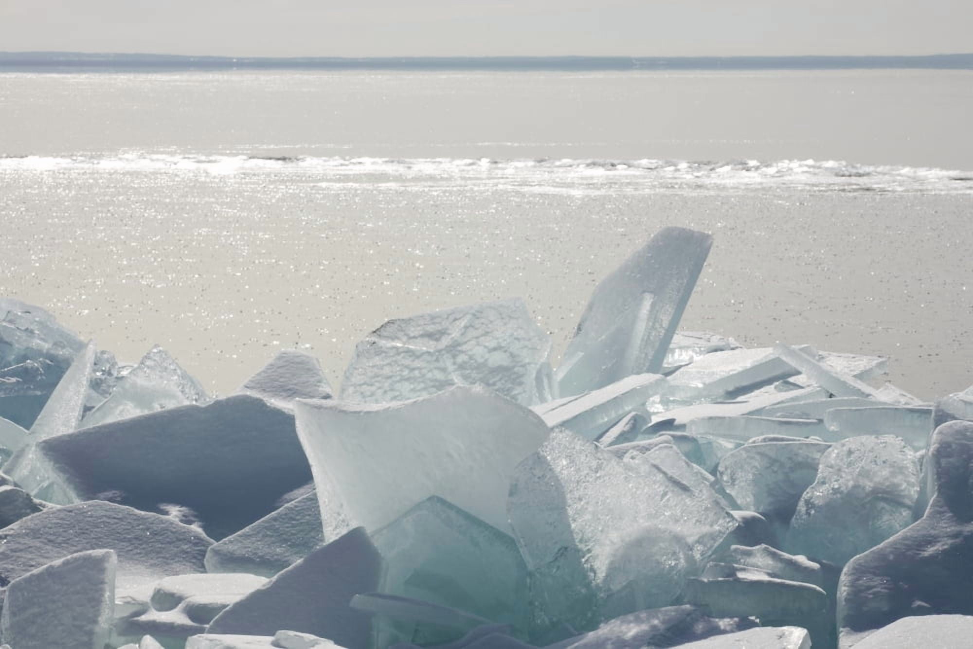 Ice Chunks On The Shores Of Lake Superior Ontario Canada Canvas Art - Susan Dykstra Design Pics (38 x 26)