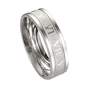 Ice City Roman Numeral Ring in Gold and Silver Men's  Jewelry, Size 6-12 (Steel, 6)