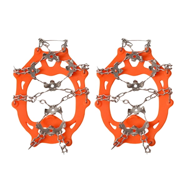 Ice Cleats for Boots - 19 Teeth Traction Spikes, 440 g Anti Slip Crampon for Shoes, Winter Footwear with Durable Design, Outdoor Gear for Hiking, Climbing, Fishing, Mountaineering, Walking Safety