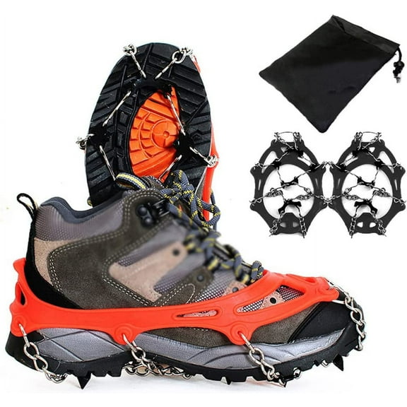 Ice Cleats Crampons Ice Grippers for Men, Women, Children Boots and Shoes,Anti Slip Walk Traction Cleats Shoe Chains,Suitable for Climbing, Ice Fishing, Hiking