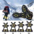 thumbnail image 1 of Ice Cleats, Ice Grips Traction Cleats Grippers Over Shoe/Boot Rubber Spikes Crampons with 10 Steel Studs Crampons + 10 Extra Replacement Studs,XL, 1 of 9