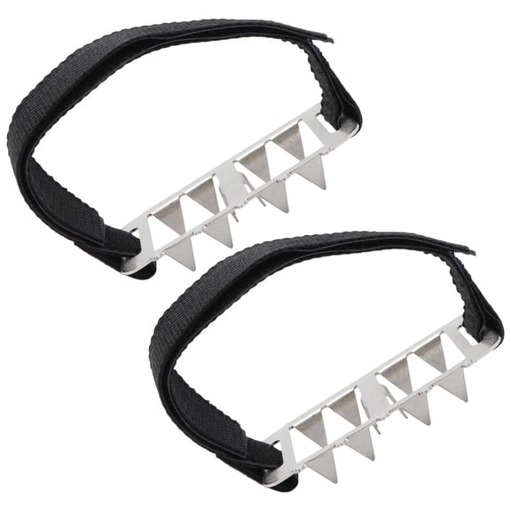 Ice Cleats for Shoes and Boots, Ice Snow Traction Cleats Grippers, Non Slip Shoe Ice Grippers,10 Steel Spikes Crampons Anti Easy Slip Studs Crampons Slip-on Stretch Footwear, 1Pair(Black,3.9x2.4")