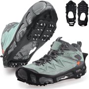 Ice Cleats for Shoes and Boots Men Women Snow Traction Cleats Crampons Anti Slip Shoe Grippers Spikes for Snow Ice Winter Walking Non-Slip 24 Studs Overshoe Slip-on Stretch Footwear