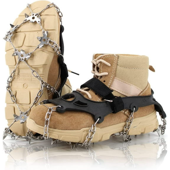Ice Cleats Snow Grips, Non-Slip Traction Crampons 10 Steel Studs , for Shoes/Boots, Snow Ice Walking