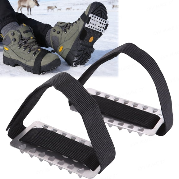 Ice Cleats Snow Traction Cleats Crampon for Walking on Snow and Ice Non-Slip Overshoe Rubber Anti Slip Crampons Slip-on Stretch Footwear