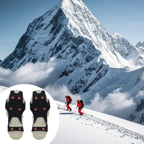 Ice Cleats Snow Traction Shoe Grips Anti Slip Ice Claws With Steel Spikes, Winter Walking Traction Device Secure Grip Design, for Hiking Ice Fishing Snow Walking Outdoor Travel