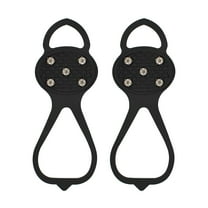 Ice Cleats for Shoes Non-Slip Traction Spikes Winter Walking Safety Grips - Free Size Hiking Traction for Snow Ice Walking Security(Black)