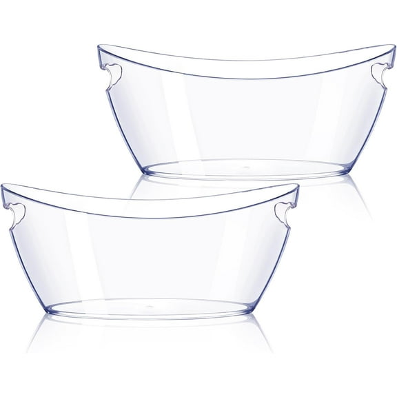 Ice-Cold Bucket Set 2 Pieces, Small Ice-Cold Bucket Sets for Parties, Mimosa Bar Supplies Beverage Tub for Champagne Beer Sparkling Wine Cocktails（5.5L) 16.5 * 7.3 * 6.8inch