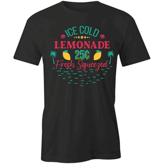 Ice Cold Lemonade T-Shirt | Tasty Drinks Black Tee Gift