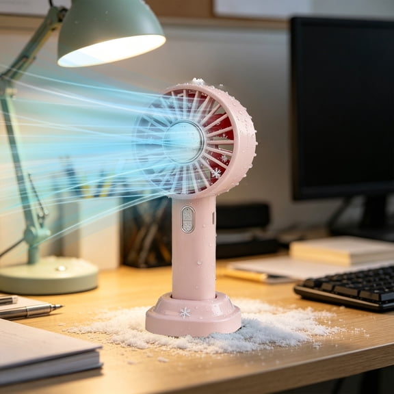 Ice Compress Handheld Fan USB Rechargeable High Speed Cooling Fan with Ice Pack Function Portable Personal Fan for Home Office Outdoor Summer