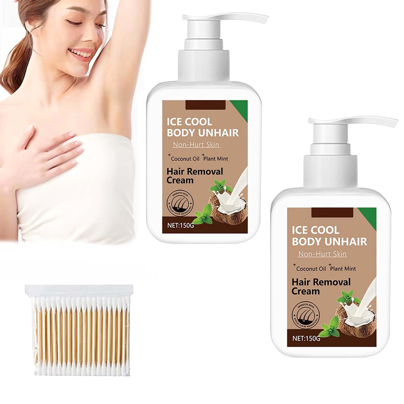 Ice Cool Body Unhair Cream, Hair Removal Cream, Painless