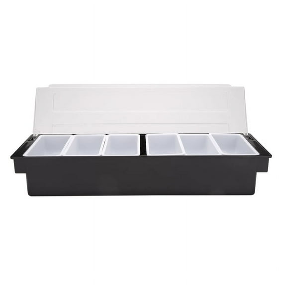 Ice Cooled Condiment Serving Container Chilled Garnish Tray Six Grid