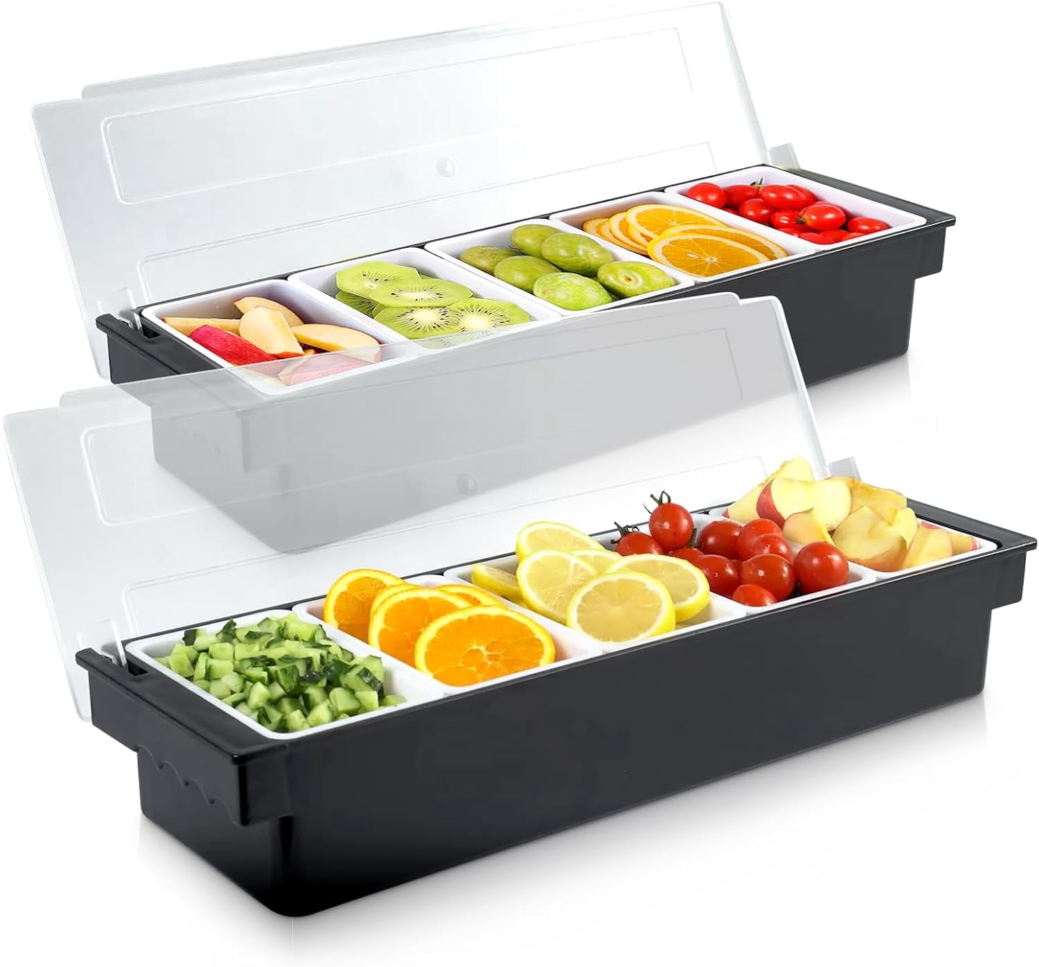 Ejoyous Bar Fruit Caddy, 8 Grid Dessert Topping Caddy Pizza Topping