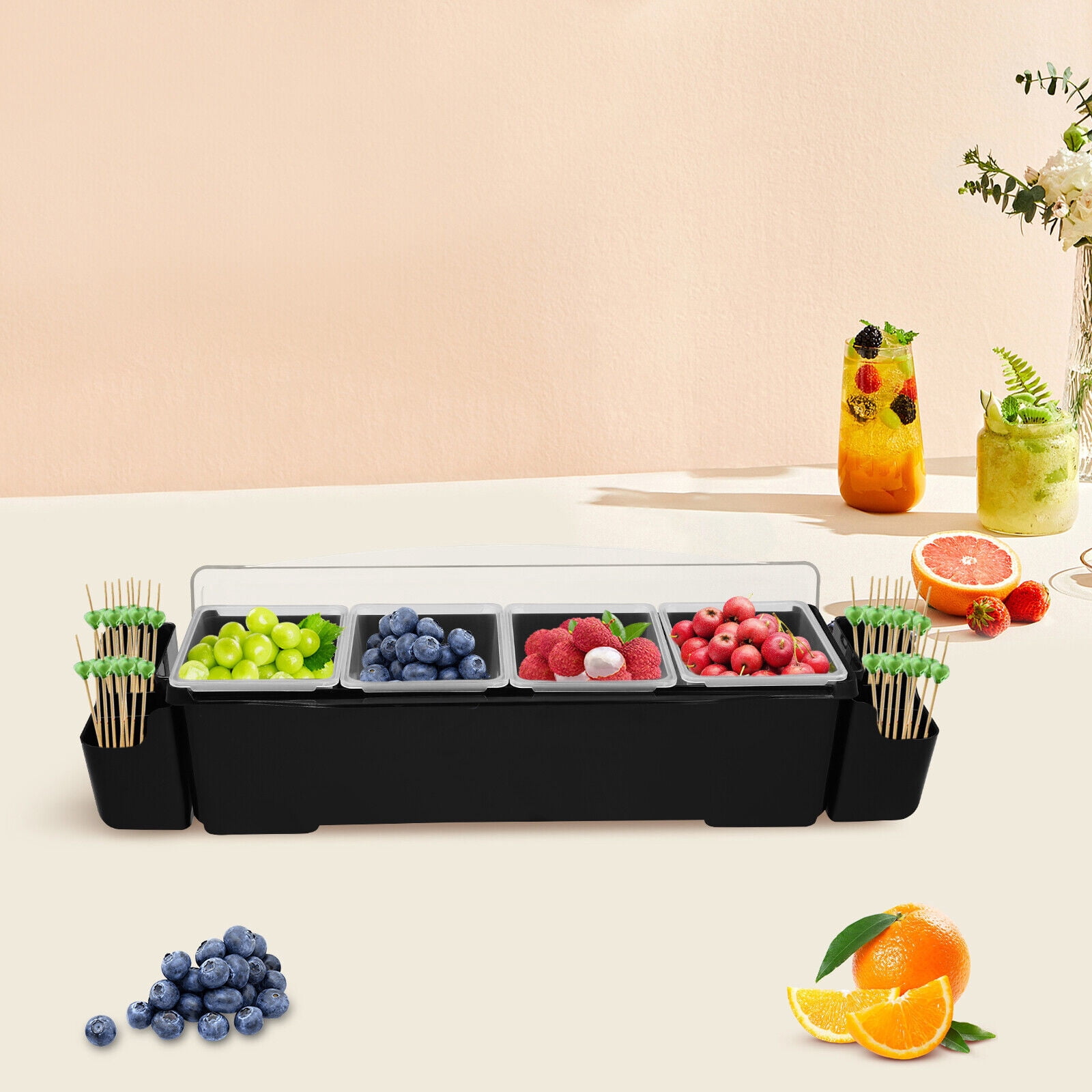 Ice Cooled Condiment Serving Container, Organizer for Restaurant ...