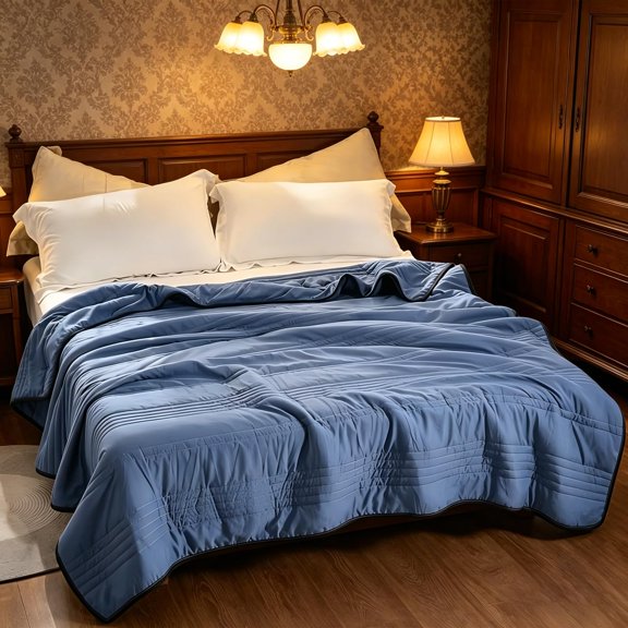 Ice Cooling Calming Blanket for Year-Round Comfort, Cooling Summer Comforter, Lightweight Breathable Quilt, Silky-Soft Double-Sided Thin Blanket, Machine Washable