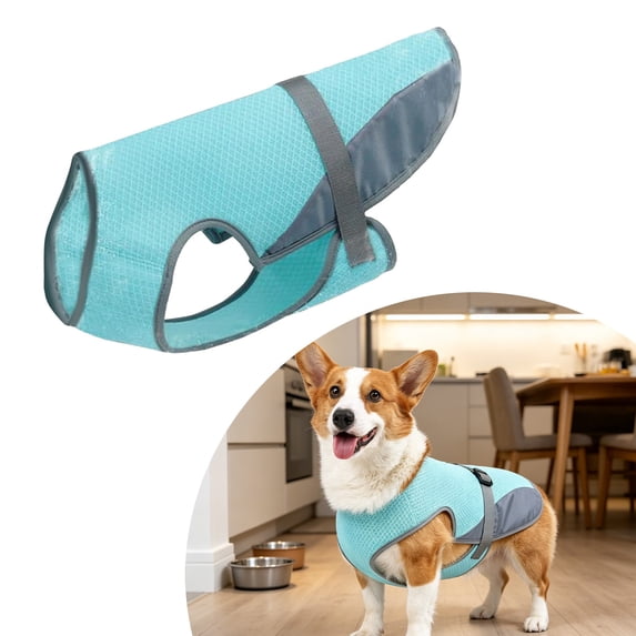 Ice Cooling Dog Vest Breathable Quick Dry Summer Heat Relief Jacket with Adjustable Strap Lightweight Pet Mesh Cool Shirt For Small Medium Dogs Outdoor Walking Hiking