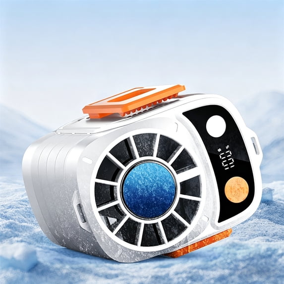 Ice Cooling Waist Fan Portable High Power Outdoor Fan, Strong Airflow Ice Cooling Technology Adjustable Wearable Fan, Hiking Camping Fishing Use for Outdoor Workers Travelers