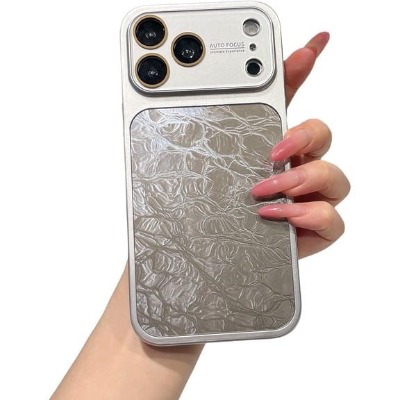 Ice Crack Back Camera Protect Phone Case for iPhone (Gray,iPhone 14 Pro)