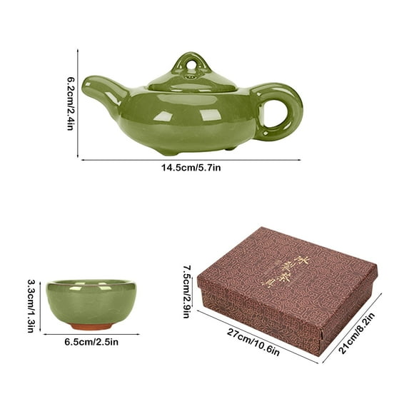 Ice Crackle Glaze Tea Set with Elegant Vintage Design, Durable Ceramic Craftsmanship, Traditional Chinese Art for Home, Office, and Social Gatherings