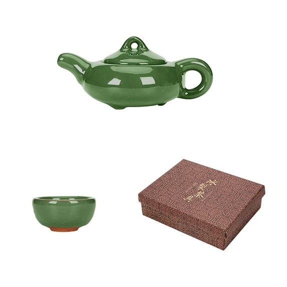 Ice Crackle Glaze Tea Set with Elegant Vintage Design, Durable Ceramic Craftsmanship, Traditional Chinese Art for Home, Office, and Social Gatherings
