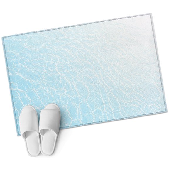 Ice Cracks Rectangle Area Rug 2x3ft Winter Minimalist Blue Water Ripples Frost Texture Washable Rugs for Living Room, Non Slip Soft Carpet for Bedroom Entryway Dining Room