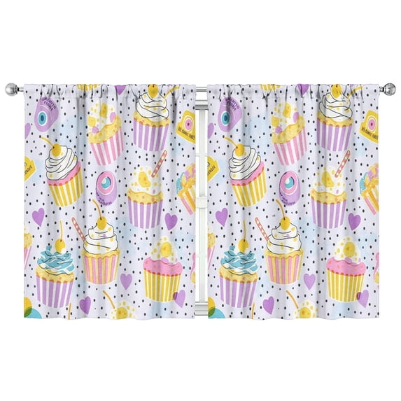 Ice Cream (10)_27 Curtains-blackout Curtains Bedroom Decor Living Room Darkening Grommet Window Drapes 2 Panels Set 42"x 54"