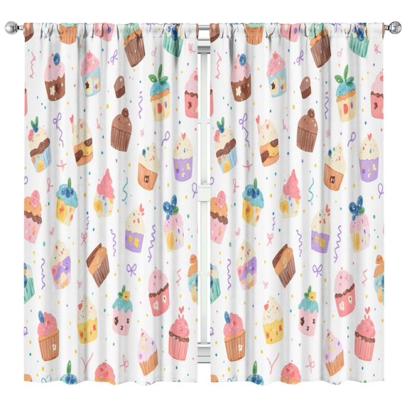 Ice Cream (4)_29 Curtains-blackout Curtains Bedroom Decor Living Room Darkening Grommet Window Drapes 2 Panels Set 42"x 84"