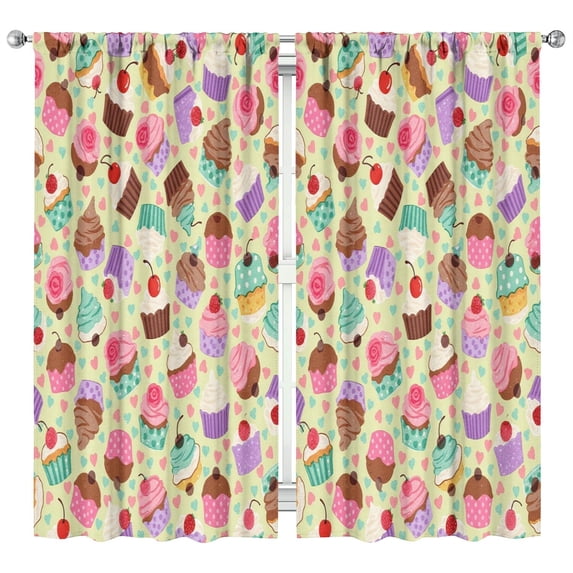 Ice Cream (6)_34 Curtains-blackout Curtains Bedroom Decor Living Room Darkening Grommet Window Drapes 2 Panels Set 42"x 84"