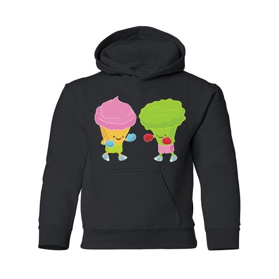 Ice Cream And Broccoli Hoodie Juniors -Image by Shutterstock,  Large