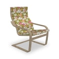 thumbnail image 1 of Ice Cream Armchair Pad and Slipcover, Continuous Pattern with Tropical Leaves and Flowers with Scoops on Waffle Cones, 1 Piece Soft Cushion Replacement with Removable Cover, Multicolor, by Ambesonne, 1 of 1