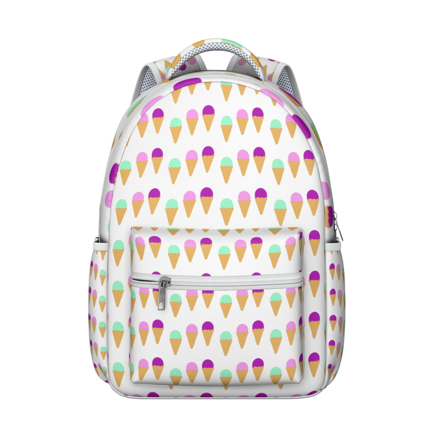 Ice Cream Backpack - Trendy Soft Serve Print, Large Capacity 