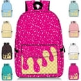 thumbnail image 1 of Ice Cream Backpack，large capacity laptop shoulder bag with side pockets，Large Capacity Daypack Lightweight Daily Use Travel Hiking Camping, 1 of 6