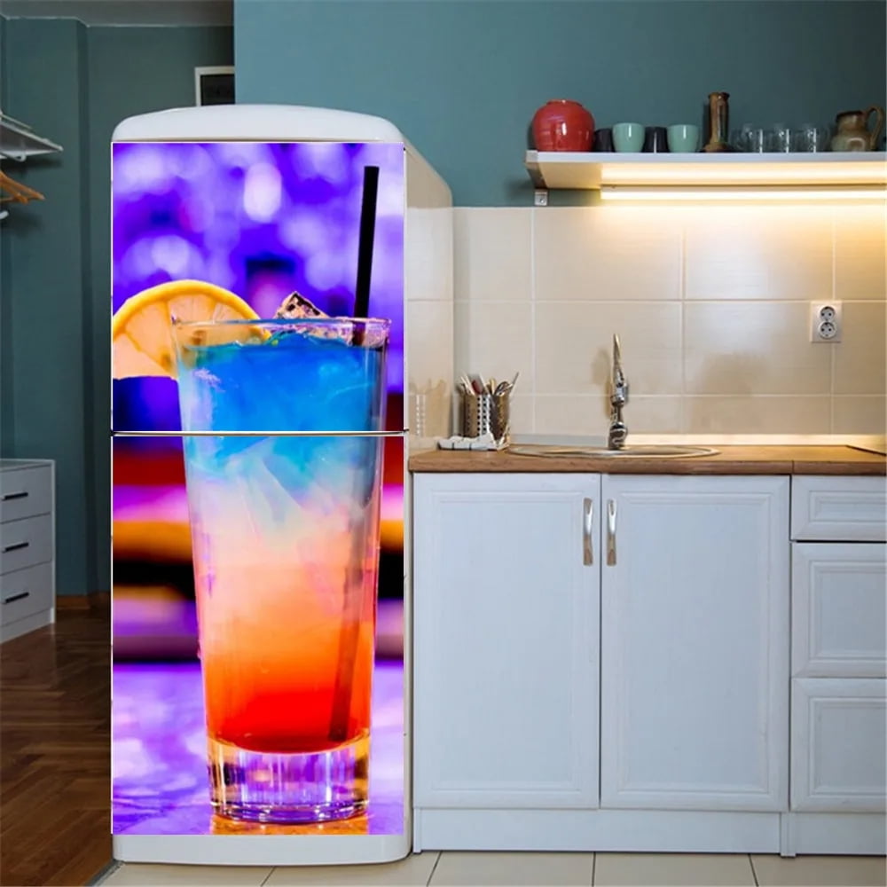 Ice Cream Ball Refrigerator Sticker Kitchen Restaurant Fridge Wrap Door