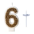 thumbnail image 1 of Ice Cream Birthday Party Decorations Gold Macaron Pearl Number Birthday Party Candles Children's Cake Decorations with Food-Grade Extended Pointed Base for Stable Hold, 1 of 6